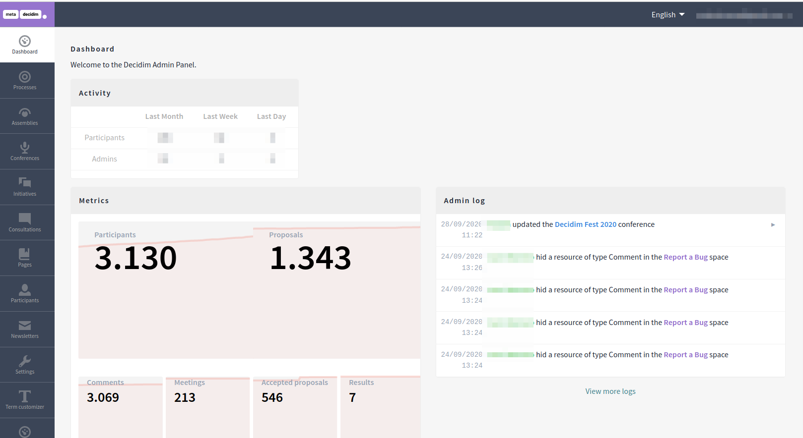 Decidim Admin Dashboard